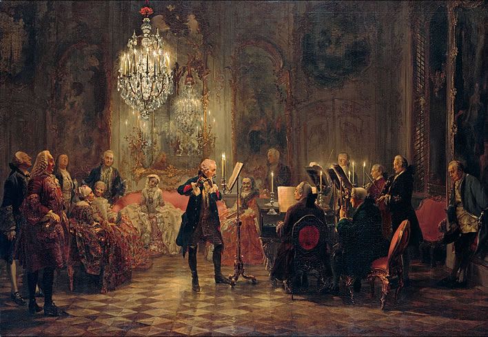 Adolph Menzel, Flute Concert with Frederick the Great in Sanssouci, 1850-52